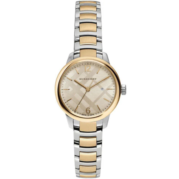 Burberry The Classic Two-tone Stainless Steel Gold Dial Quartz Watch for Ladies - BU10118