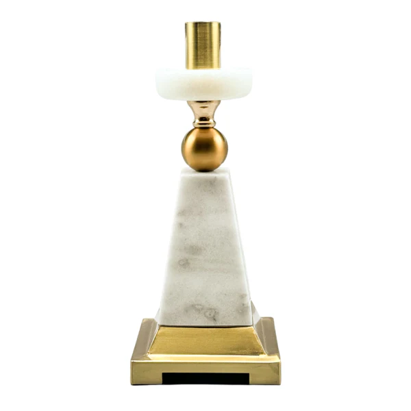 Caldel Stand White Marbel Gold Metal Base - 12 X 4.8