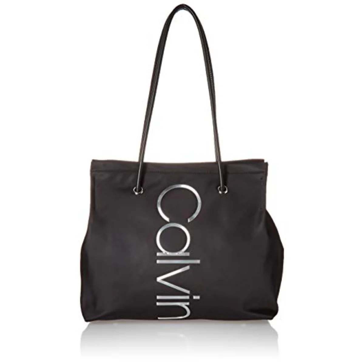 Calvin Klein Mallory Nylon North/South Vertical BrandIng Tote In Black - H8JBE8XR - Image 2