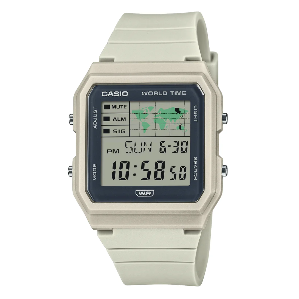 Casio Beige Rubber Black Dial Quartz Watch for Gents - LF-30W-8ADF