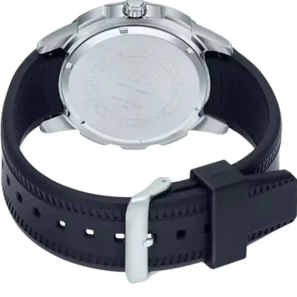 Casio Black Resin Band Black Dial Quartz Watch for Gents - MTP-E195-1AVDF - Image 3