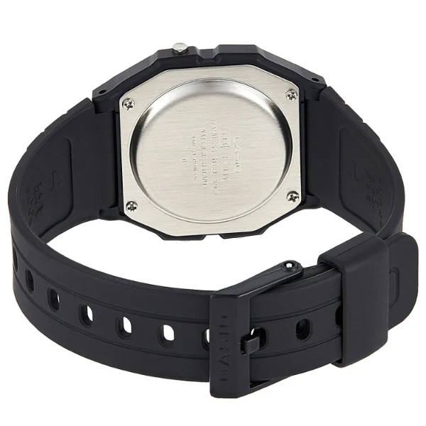 Casio Black Resin Band Grey Dial Digital Watch for Gents - F-91W-1DG - Image 3