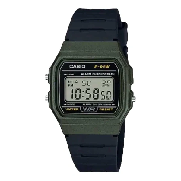 Casio Black Resin Strap Black Dial Quartz Watch for Gents - F-91WM-3ADF