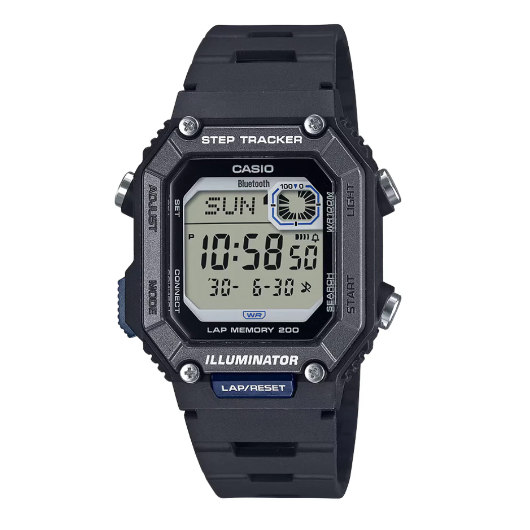 Casio Black Silicone Strap Black Dial Quartz Watch for Gents - CASIO WS-B1000-1AVDF
