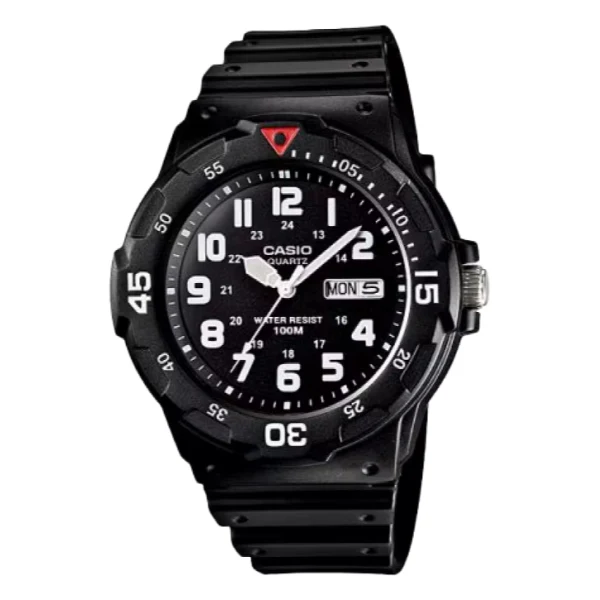 Casio Black Silicone Strap Strap Black Dial Quartz Watch for Gents - Casio MRW-200H-1BVDF(AG)
