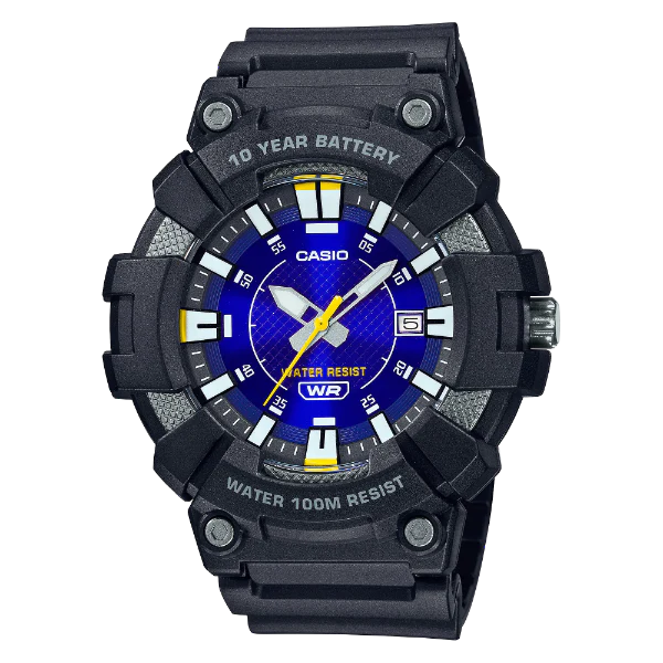 Casio Black Silicone Strap Strap Blue Dial Quartz Watch for Gents - MW-610H-2AVDF(AG)
