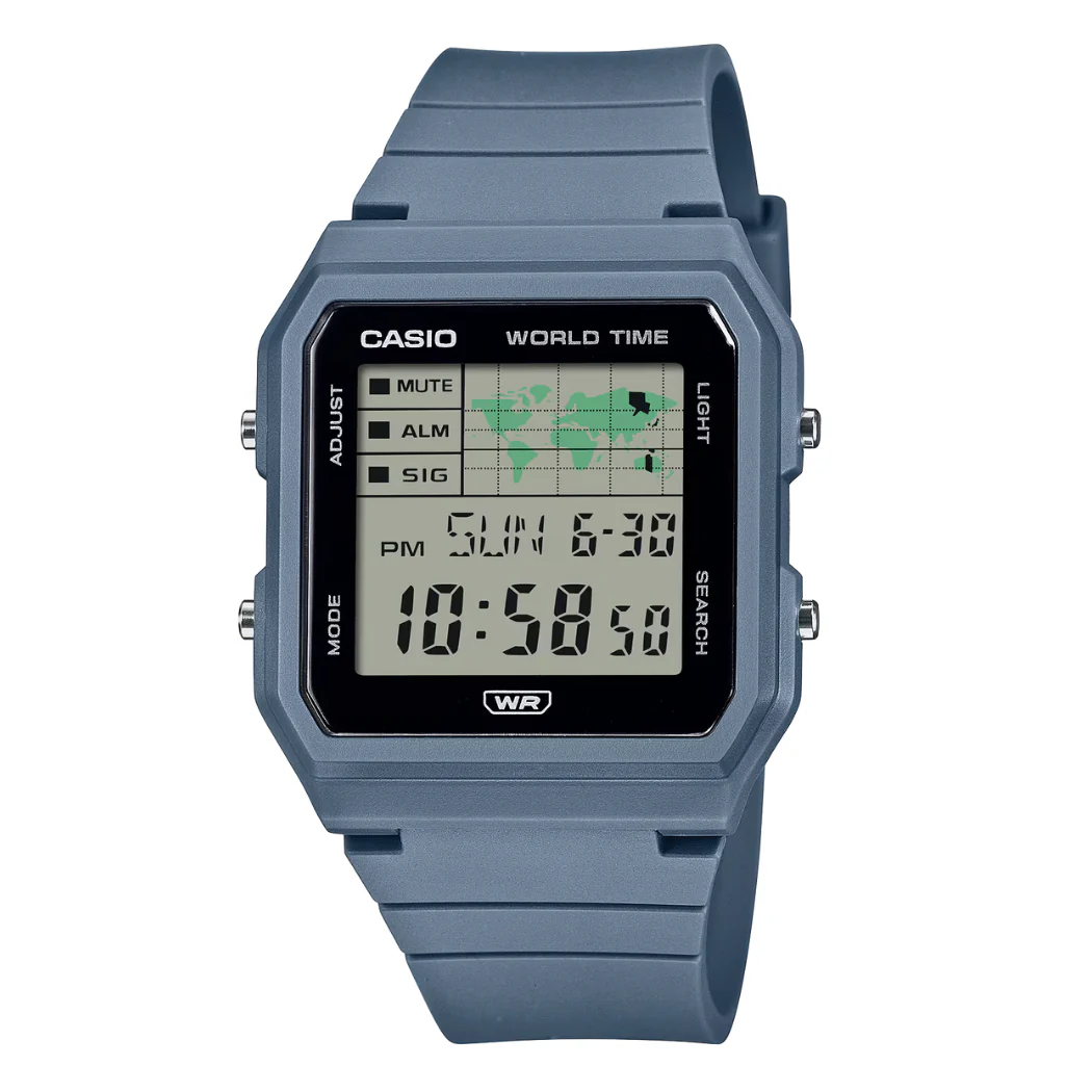 Casio Blue Rubber Black Dial Quartz Watch for Gents - LF-30W-2ADF
