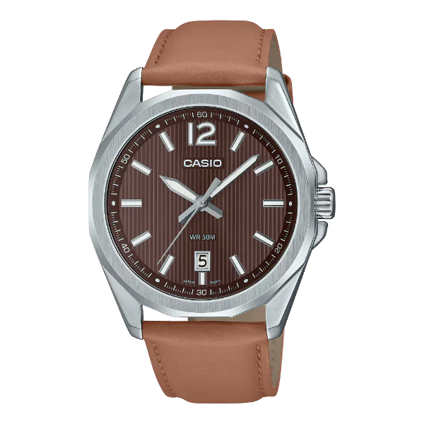 Casio Brown Leather Strap Brown Dial Quartz Watch for Gents - MTP-E725L-5AVDF