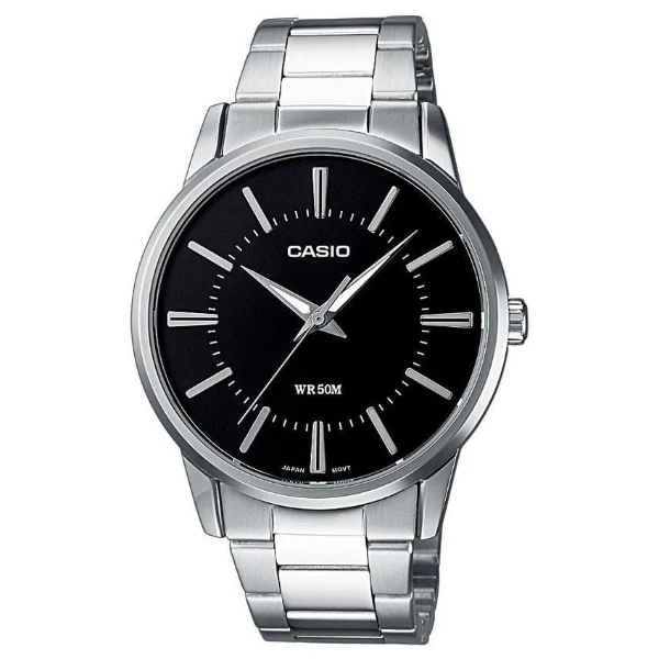 Casio Enticer Silver Stainless Steel Black Dial Quartz Watch for Gents - MTP-1303D-1AVDF