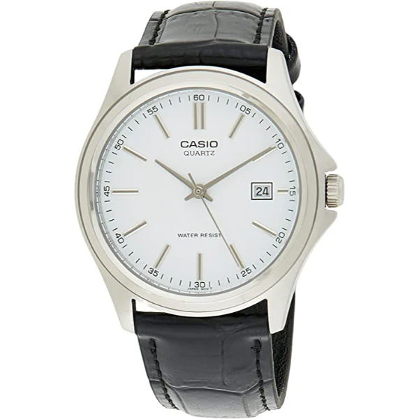 Casio General Black Leather Strap White Dial Quartz Watch for Gents - MTP-1183E-7ADF