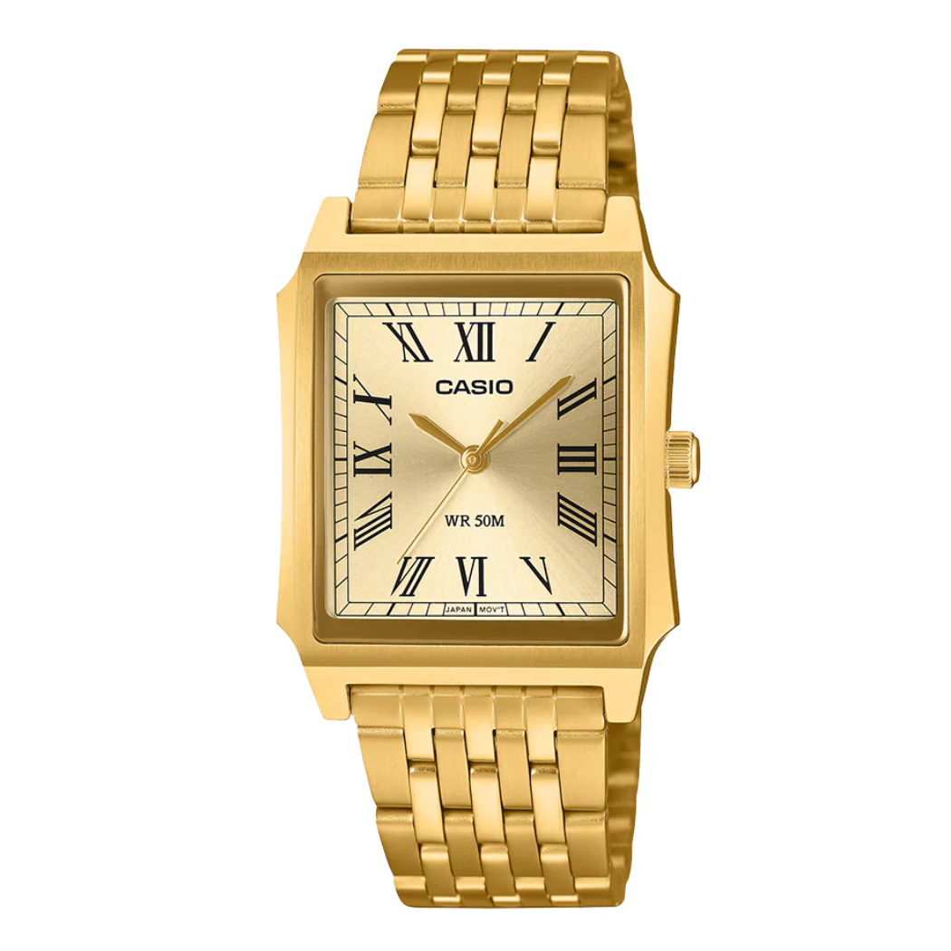 Casio Gold Stainless Steel Gold Dial Quartz Watch for Gents - MTP-B190G-9BVDF