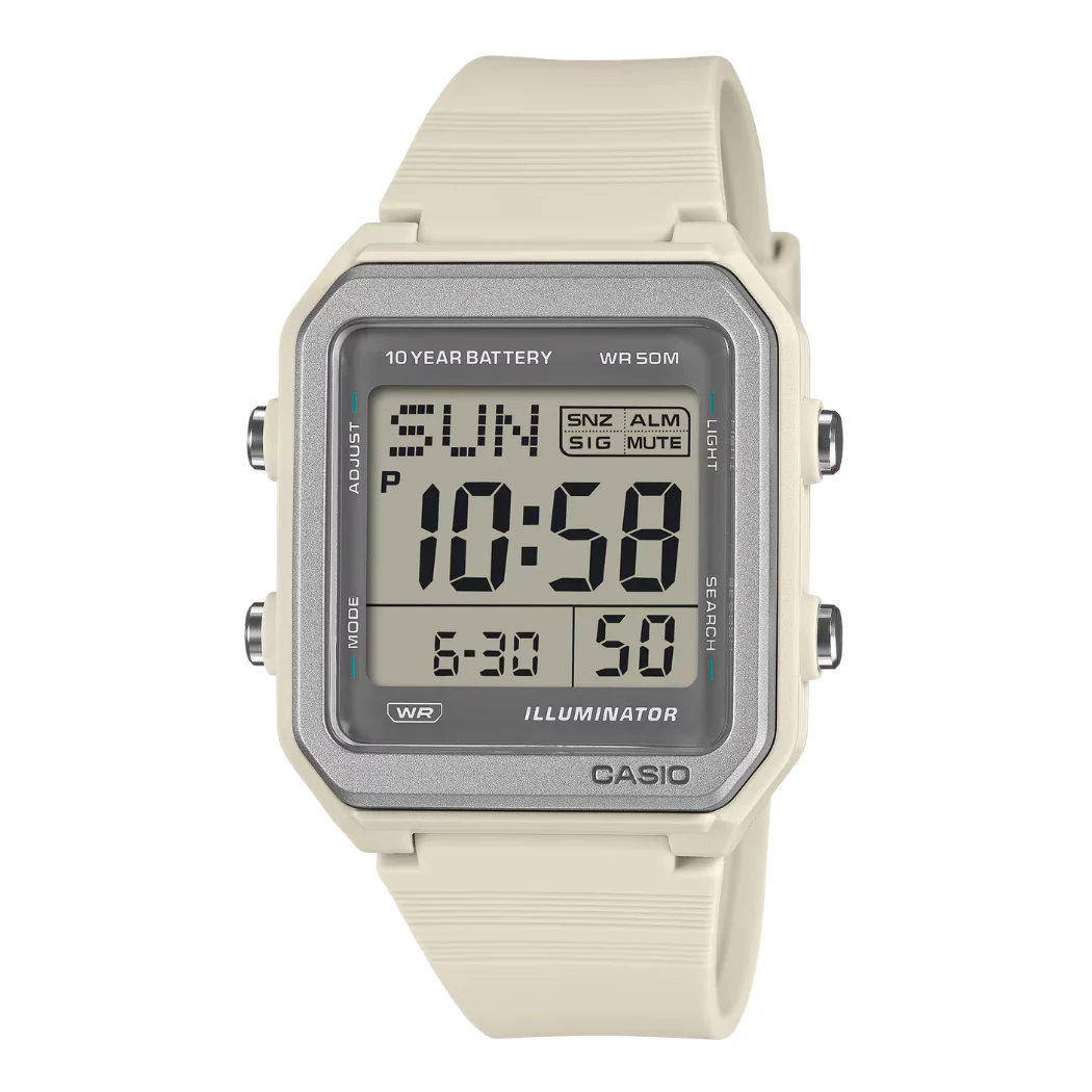 Casio Grey Silicone Strap Black Dial Quartz Watch for Gents - W-221H-8AVDF