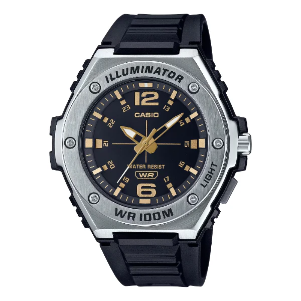 Casio Illiuminator Black Silicone Strap Strap Black Dial Quartz Watch for Gents - Casio MWA-100H-1A2VDF(AG)