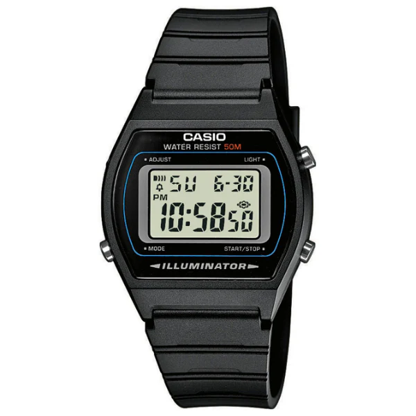 Casio Illuminator Black Silicone Strap Black Dial Quartz Watch for Gents - CASIO W-202-1AVDF