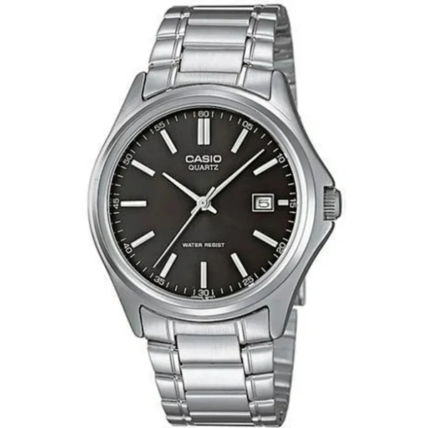 Casio Silver Stainless Steel Black Dial Quartz Watch for Gents - MTP1183A-1ADF