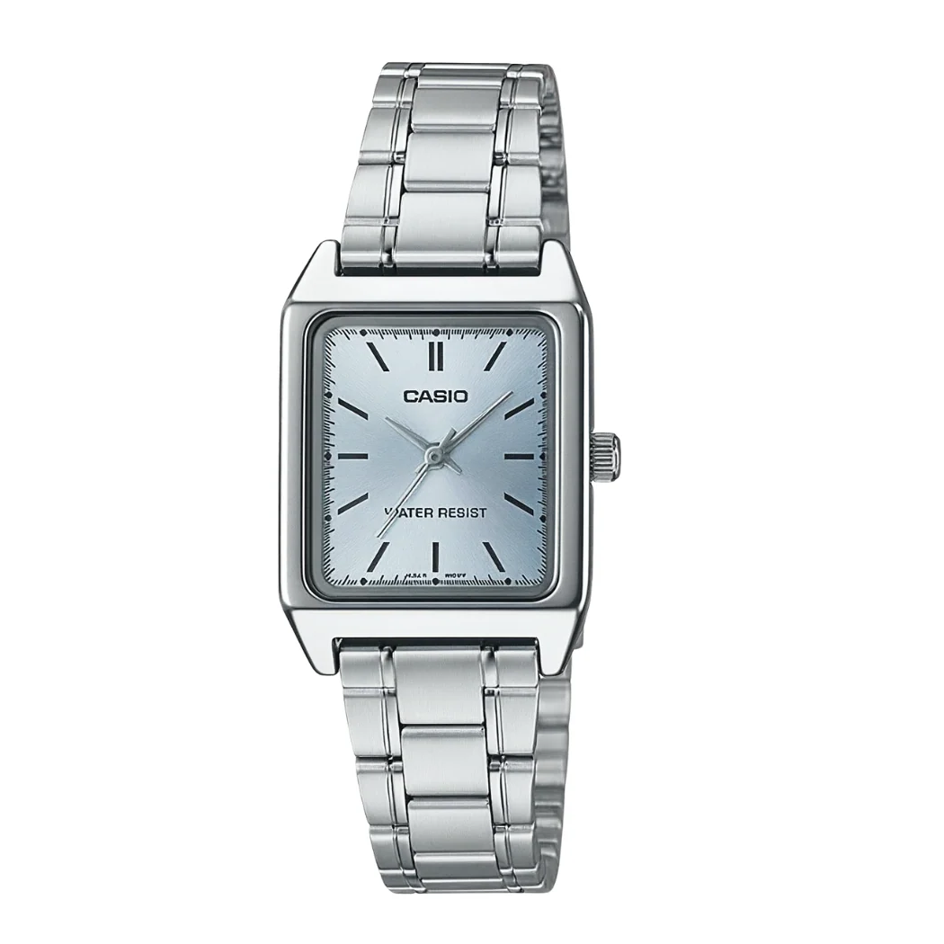 Casio Silver Stainless Steel Blue Dial Analog Quartz Watch for Women – LTP-V007D-2EUDF (AG)