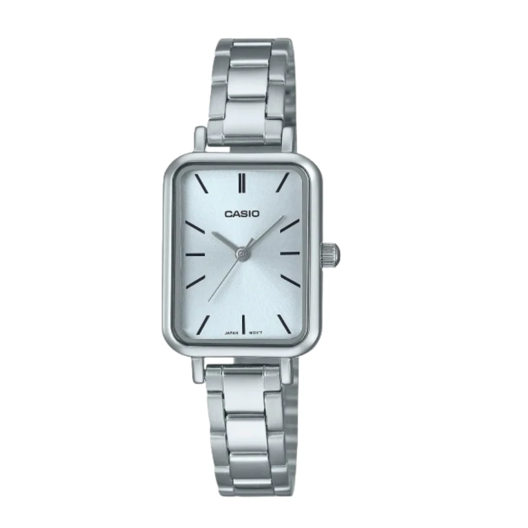 Casio Silver Stainless Steel Bracelet Light Blue Analog Quartz Watch for Women – LTP-V009D-2EUDF (AG)