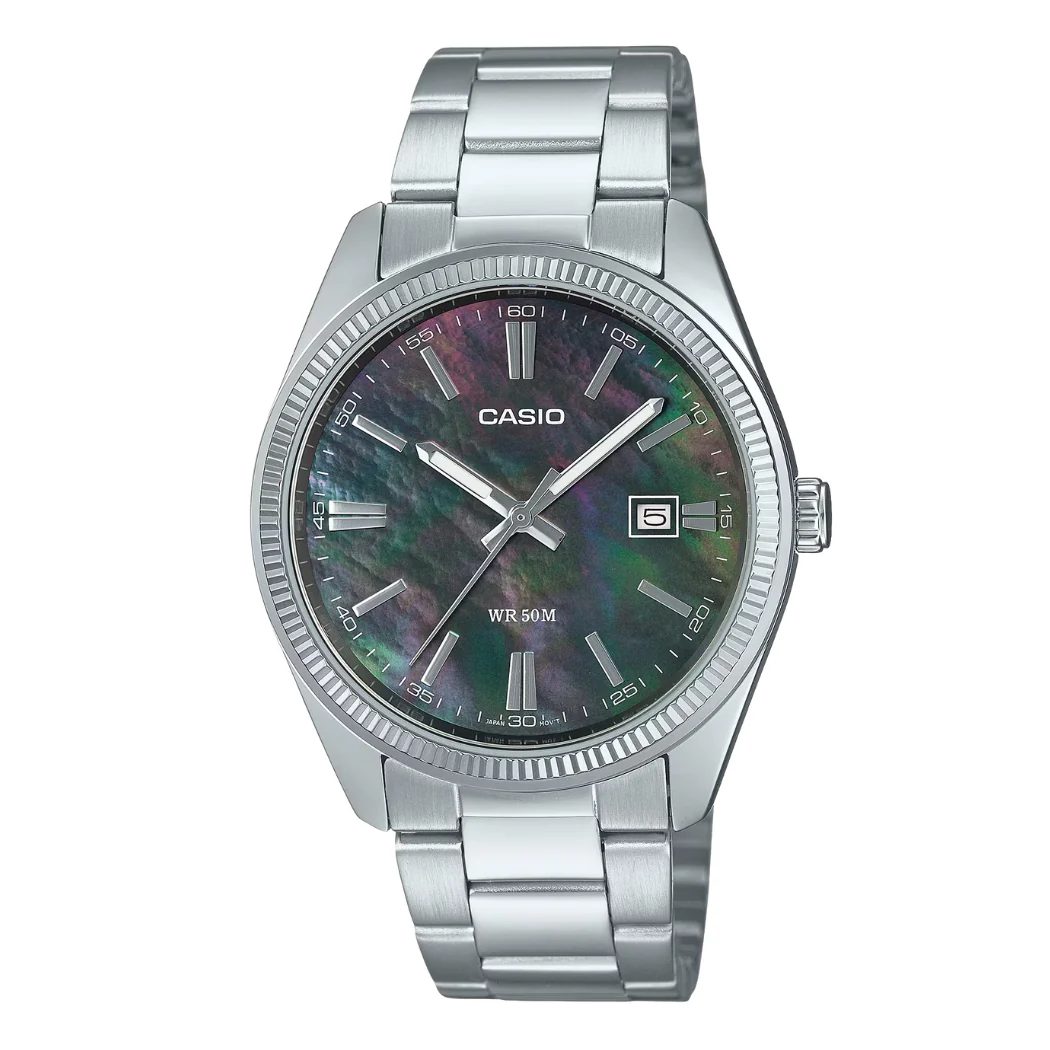 Casio Silver Stainless Steel Mother of Pearl Dial Quartz Watch for Gents - CASIO MTP-1302DS-1AVDF