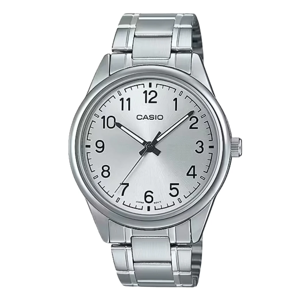 Casio Silver Stainless Steel Silver Dial Quartz Watch for Gents - CASIO MTP-V005D-7B4UDF