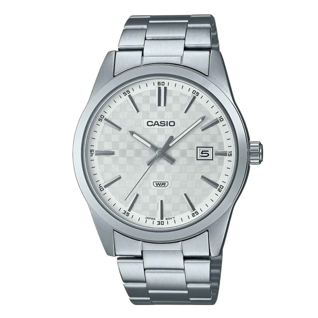 Casio Silver Stainless Steel Silver Dial Quartz Watch for Gents - MTP-VD03D-7AUDF