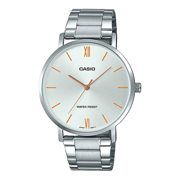 Casio Silver Stainless Steel Silver Dial Quartz Watch for Gents - MTP-VT01D-7BUDF