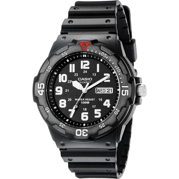 Casio Youth Black Silicone Strap Strap Black Dial Quartz Watch for Gents - MRW-200H-1BVDF