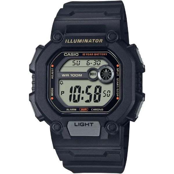 Casio Youth Black Silicone Strap Strap Digital Black Dial Quartz Unisex Watch - W-737HX-1AVDF