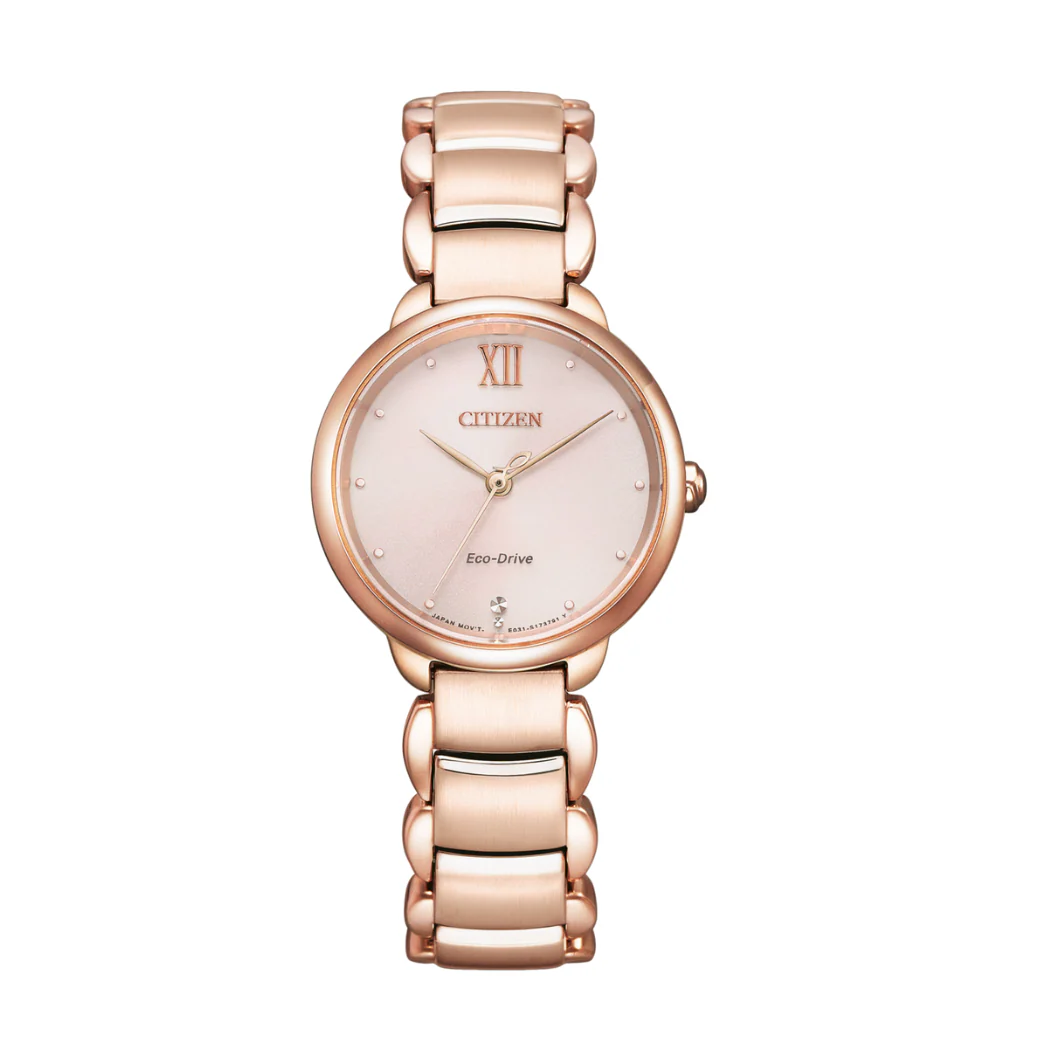 Citizen Eco-Drive Gold Stainless Steel Beige Dial Quartz Watch for Ladies - EM0922-81X