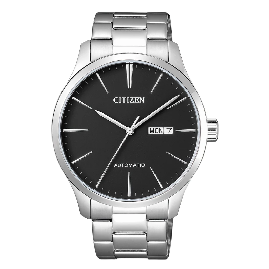 Citizen Silver Stainless Steel Black Dial Automatic Watch for Gents – NH8350‑83E