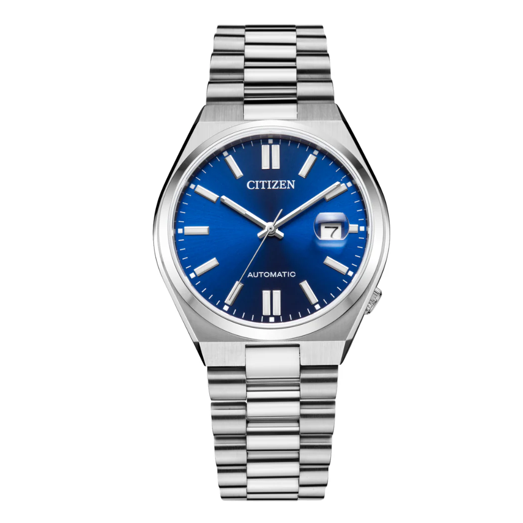 Citizen Silver Stainless Steel Blue Dial Automatic Watch for Gents - Citizen NJ0150-81L