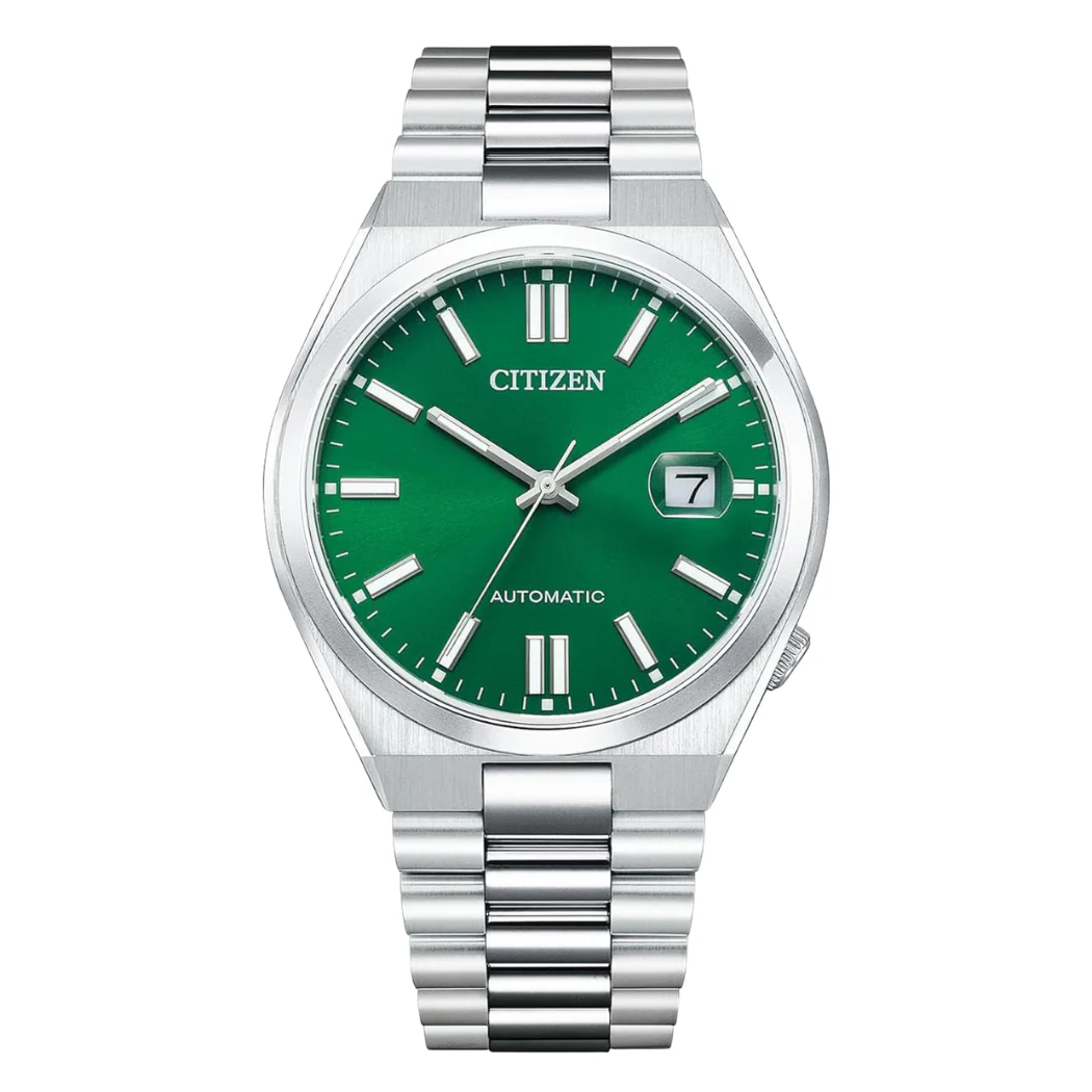 Citizen Silver Stainless Steel Green Dial Automatic Watch for Gents - NJ0150-56X