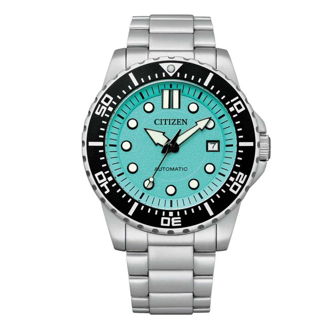 Citizen Silver Stainless Steel Tiffany Dial Automatic Watch for Gents - Citizen NJ0170-83X