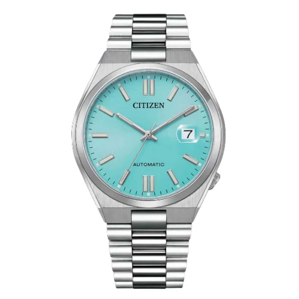 Citizen Tsuyosa Silver Stainless Steel Tiffany Blue Dial Automatic Watch for Gents - NJ015188M