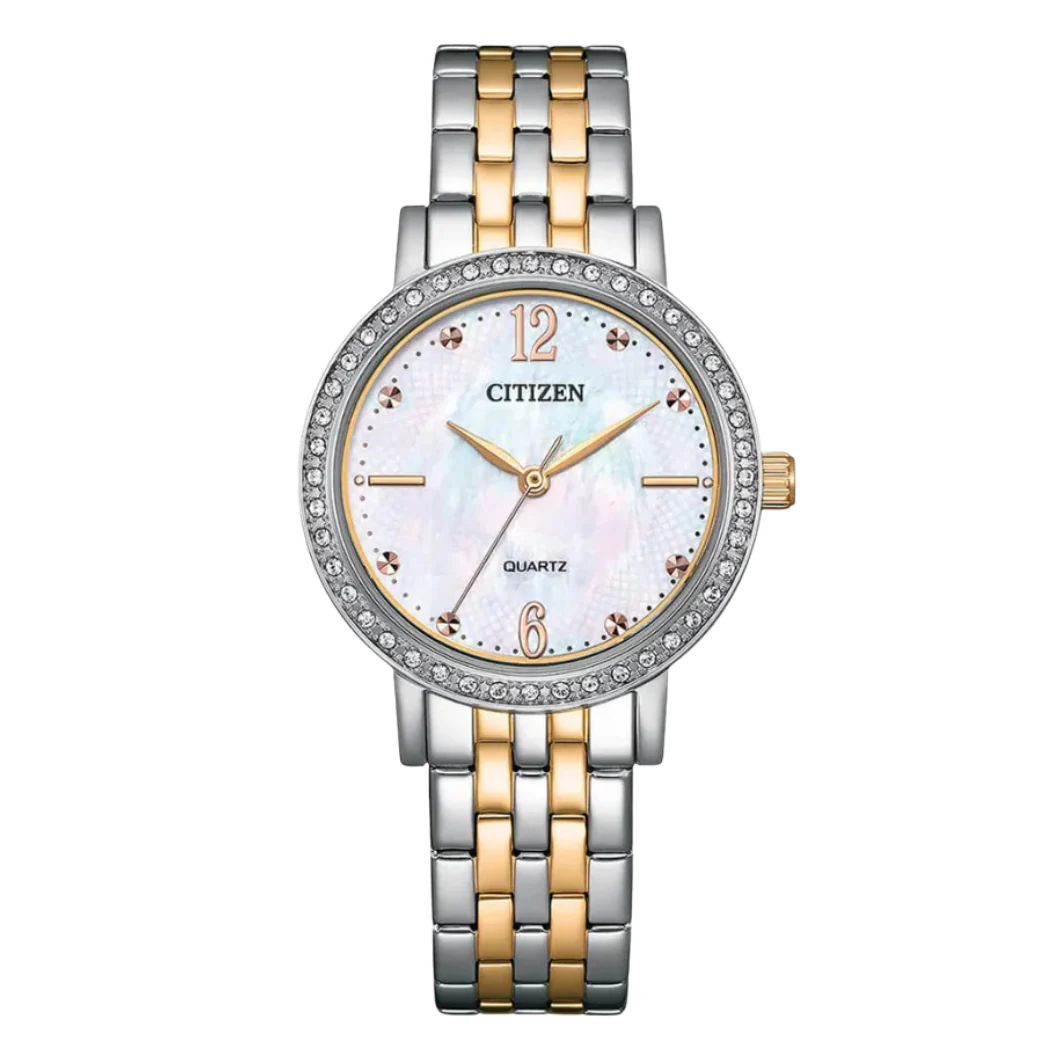Citizen Two-tone Stainless Steel Mother of Pearl Dial Quartz Watch for Ladies - EL3106-59D