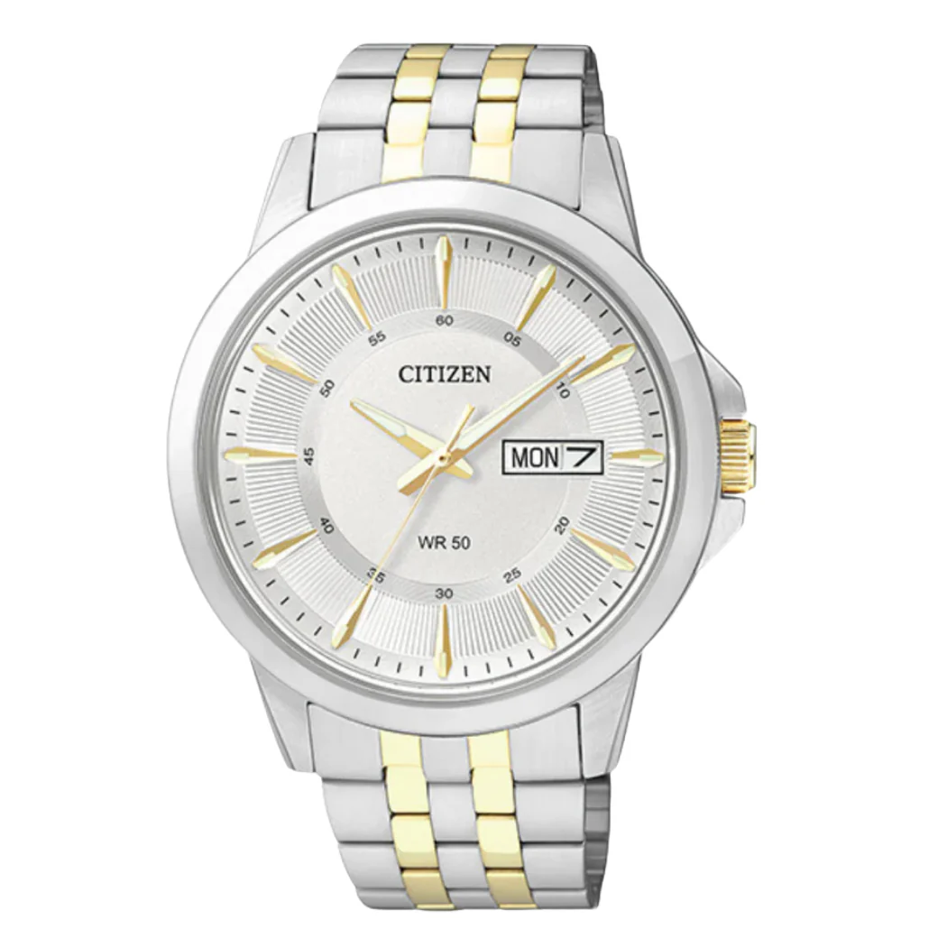 Citizen Two-tone Stainless Steel Silver Dial Quartz Watch for Gents - BF2018-52A