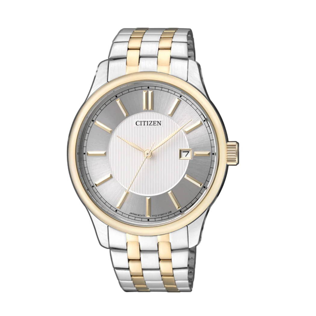 Citizen Two-tone Stainless Steel Silver Dial Quartz Watch for Gents - BI1054-55A