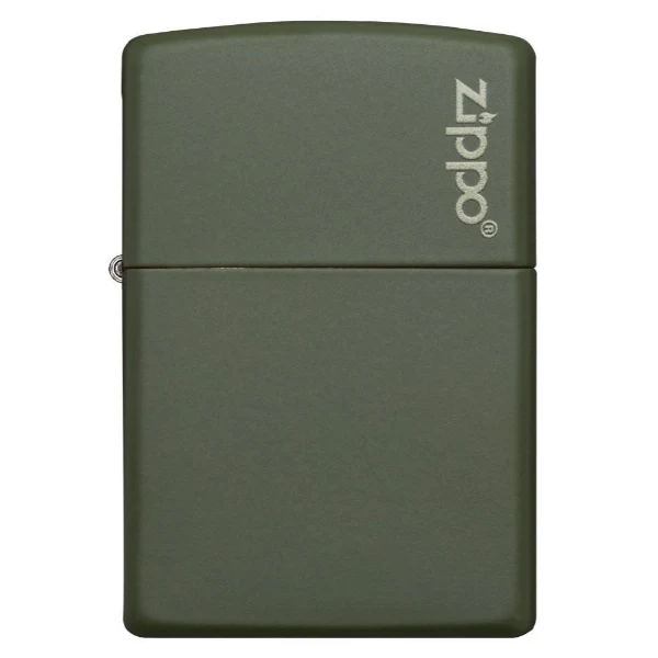 Classic Green Matte Zippo Logo Lighter