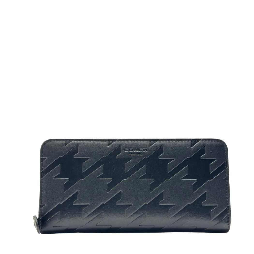 Coach Accordion Zip Wallet in Black Signature Coated Canvas โ F75099