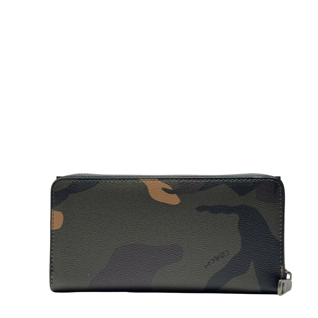 Coach Accordion Zip Wallet in Camo Coated Canvas Green - F75099 - Image 2