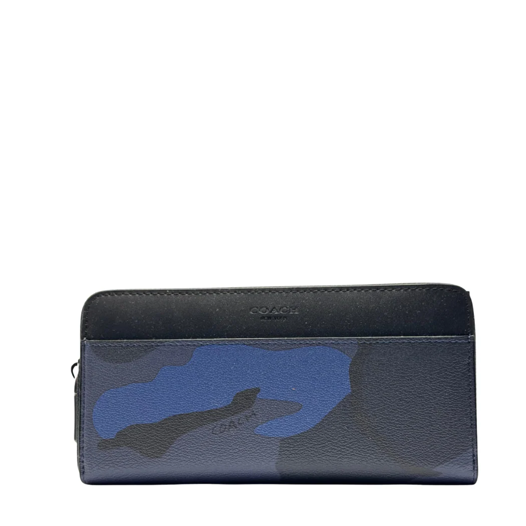 Coach Accordion Zip Wallet in Signature Canvas Blue - F57802