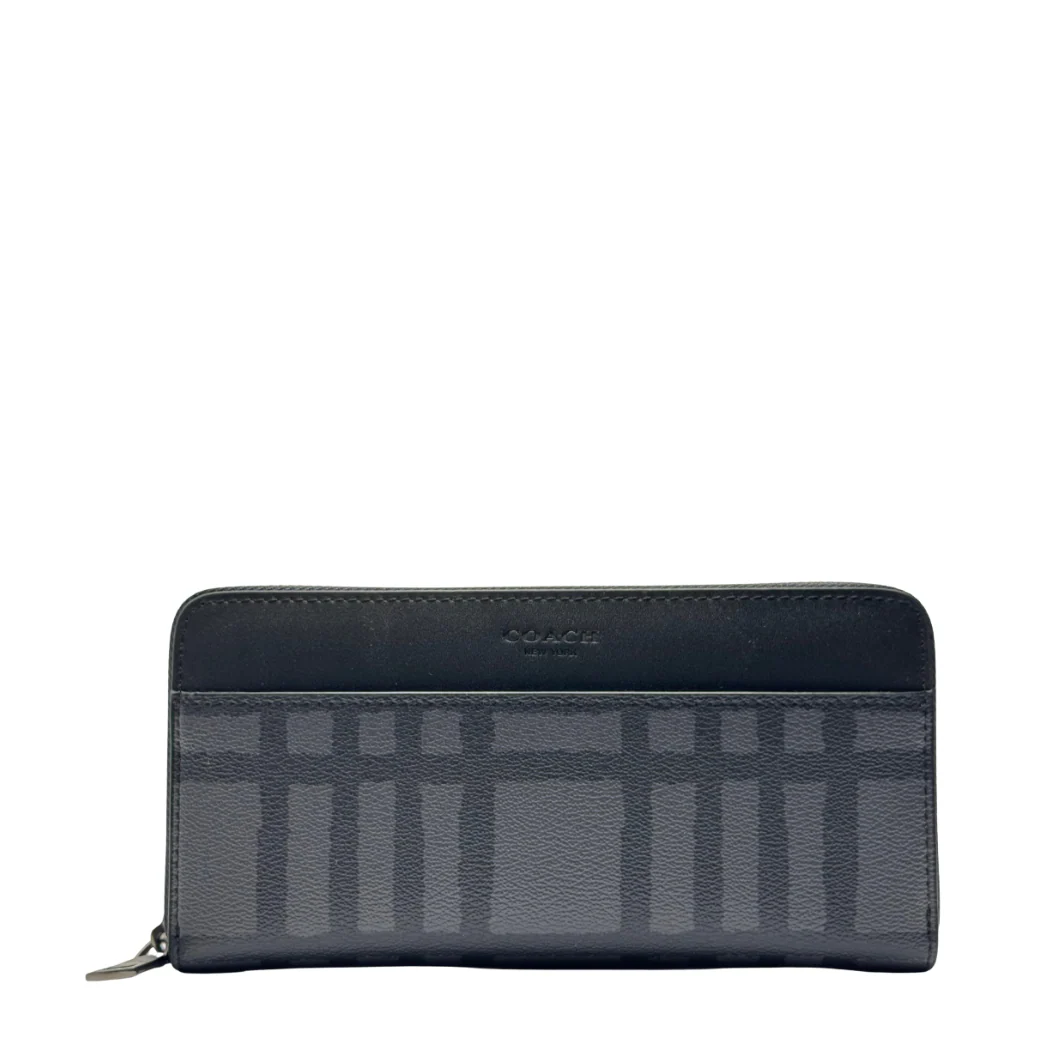 Coach Accordion Zip Wallet in Signature Canvas Grey - F25517
