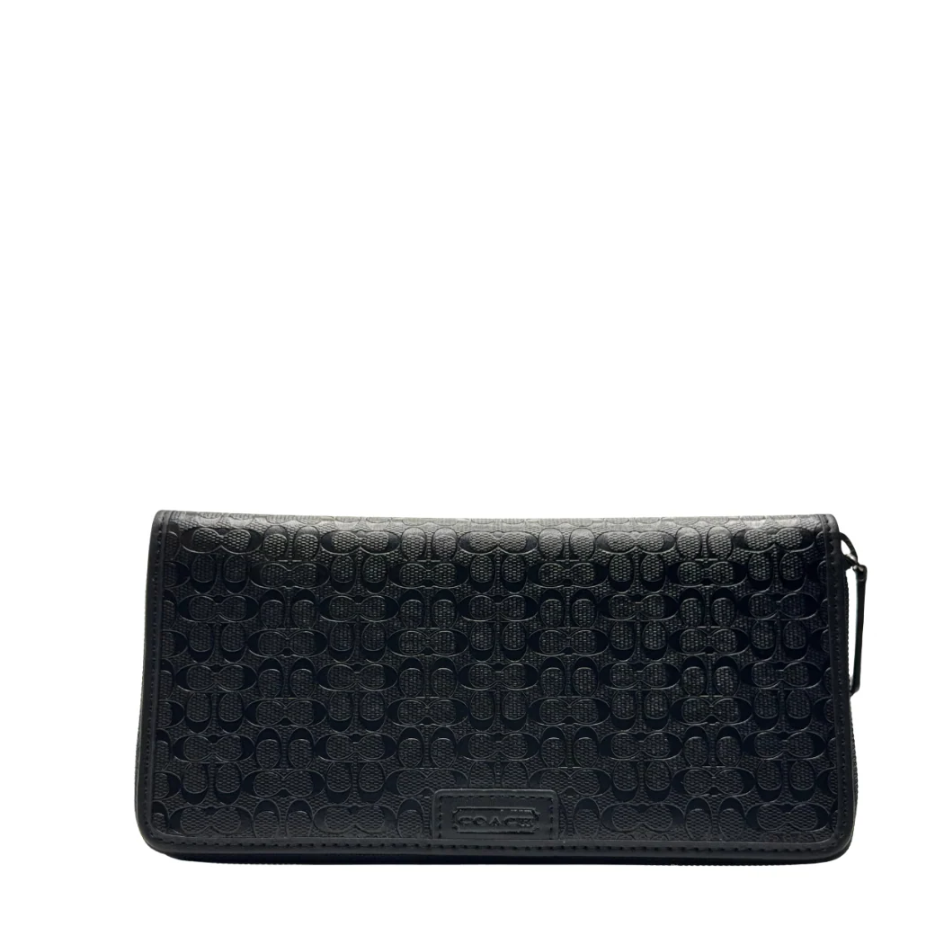 Coach Accordion Zip Wallet in Signature Coated Canvas Black โ F74546