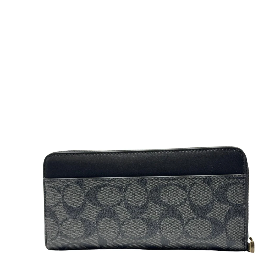 Coach Accordion Zip Wallet in Signature Coated Canvas Black - F74597 - Image 2