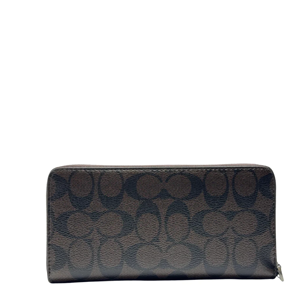 Coach Accordion Zip Wallet in Signature Coated Canvas Brown - F75000 - Image 2