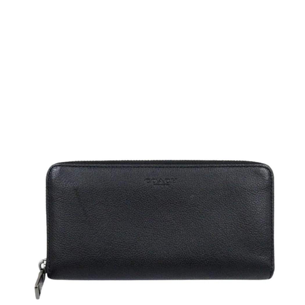 Coach Accordion Zip Wallet in Sport Calf Leather Black - F58928 - Image 2