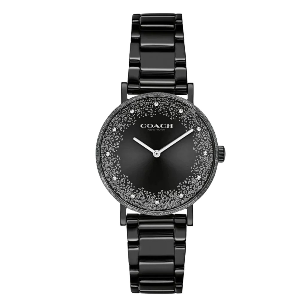 Coach Black Stainless Steel Black Dial Quartz Watch for Ladies - 14503641