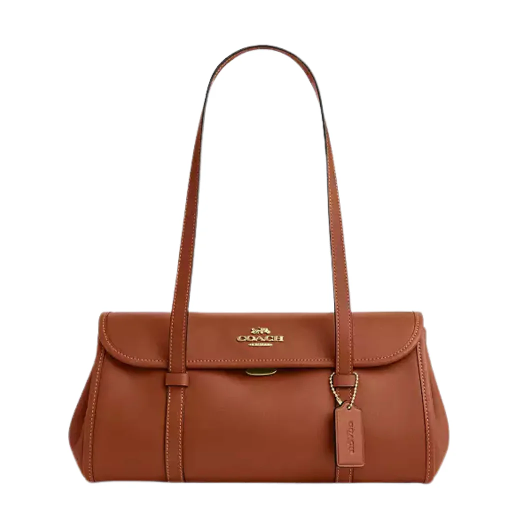 Coach Bridget Flap Shoulder Bag Brown Leather - CDB05