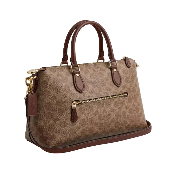 Coach Brown Georgia Satchel In Signature Canvas - CW422 - Image 2