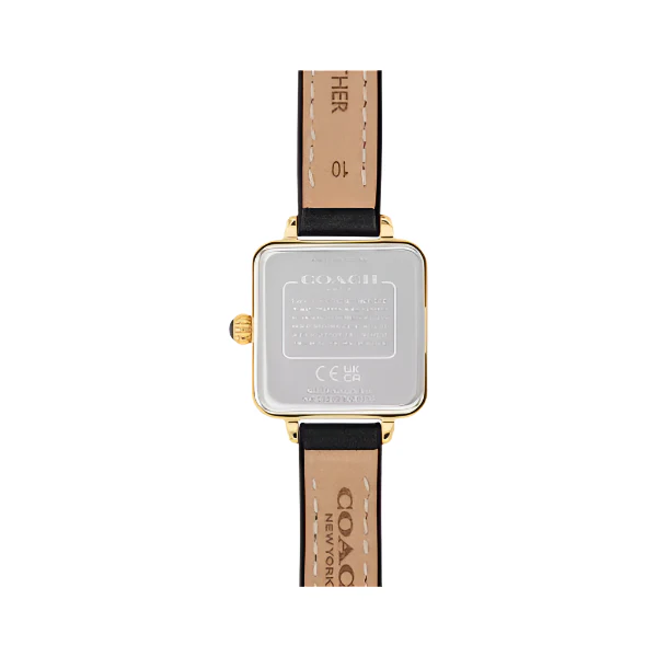 Coach Cass Black Leather Strap Black Dial Quartz Watch for Ladies - 14504225 - Image 3