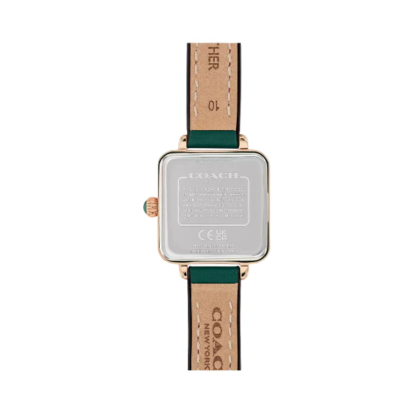 Coach Cass Green Leather Strap Green Dial Quartz Watch for Ladies - 14504227 - Image 3
